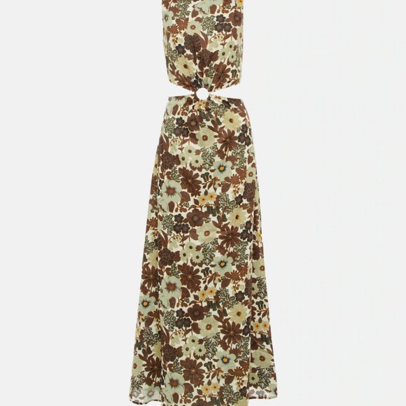 SIR the label Floral Cutout Dress - Black and Green - Picture 4 of 6